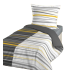 Dekbedovertrek katoen Wit grijs met gele sierlijke strepen 140x200 2 delig