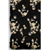 Dekbedovertrek katoensatijn zwart met mooie cream blad en bloem 140x200