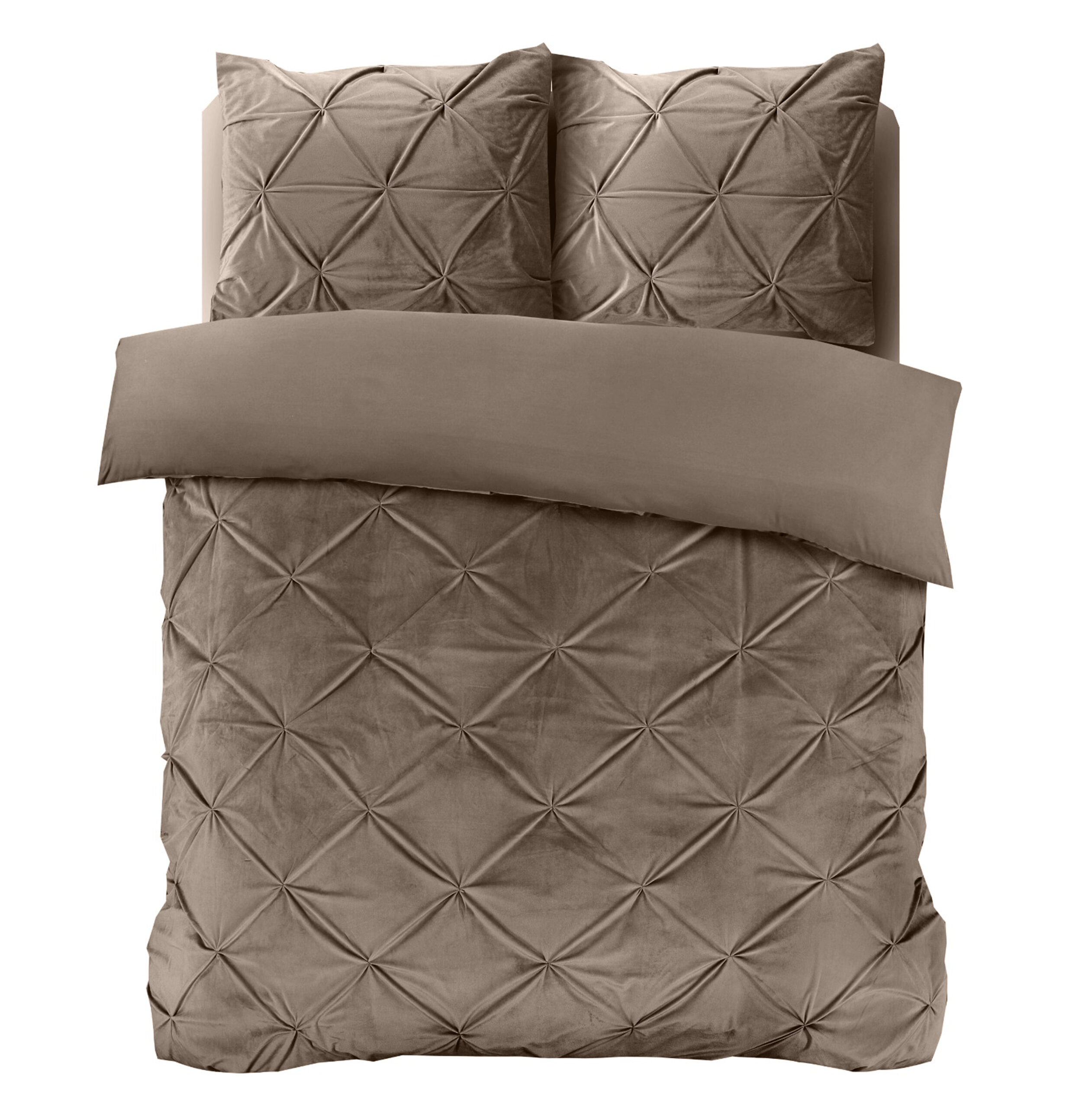 Velvet Pintuck Taupe 200 x 200/220