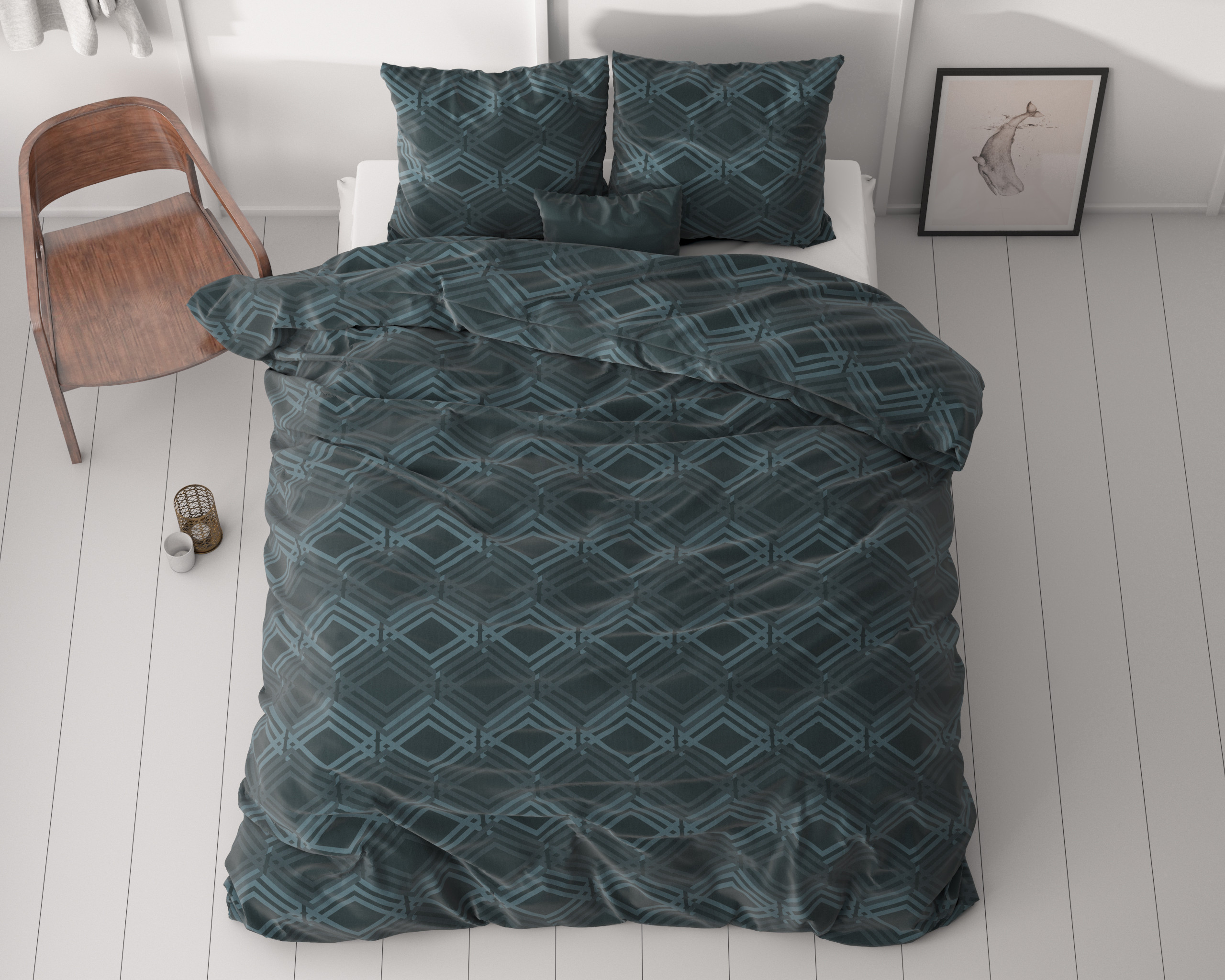 Wavey Navy 240 x 200/220