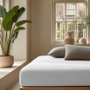 Hoeslaken Mousseline Wit 90 x 200 + 30
