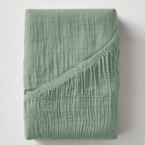 Hoeslaken Mousseline Groen 140 x 200 + 30