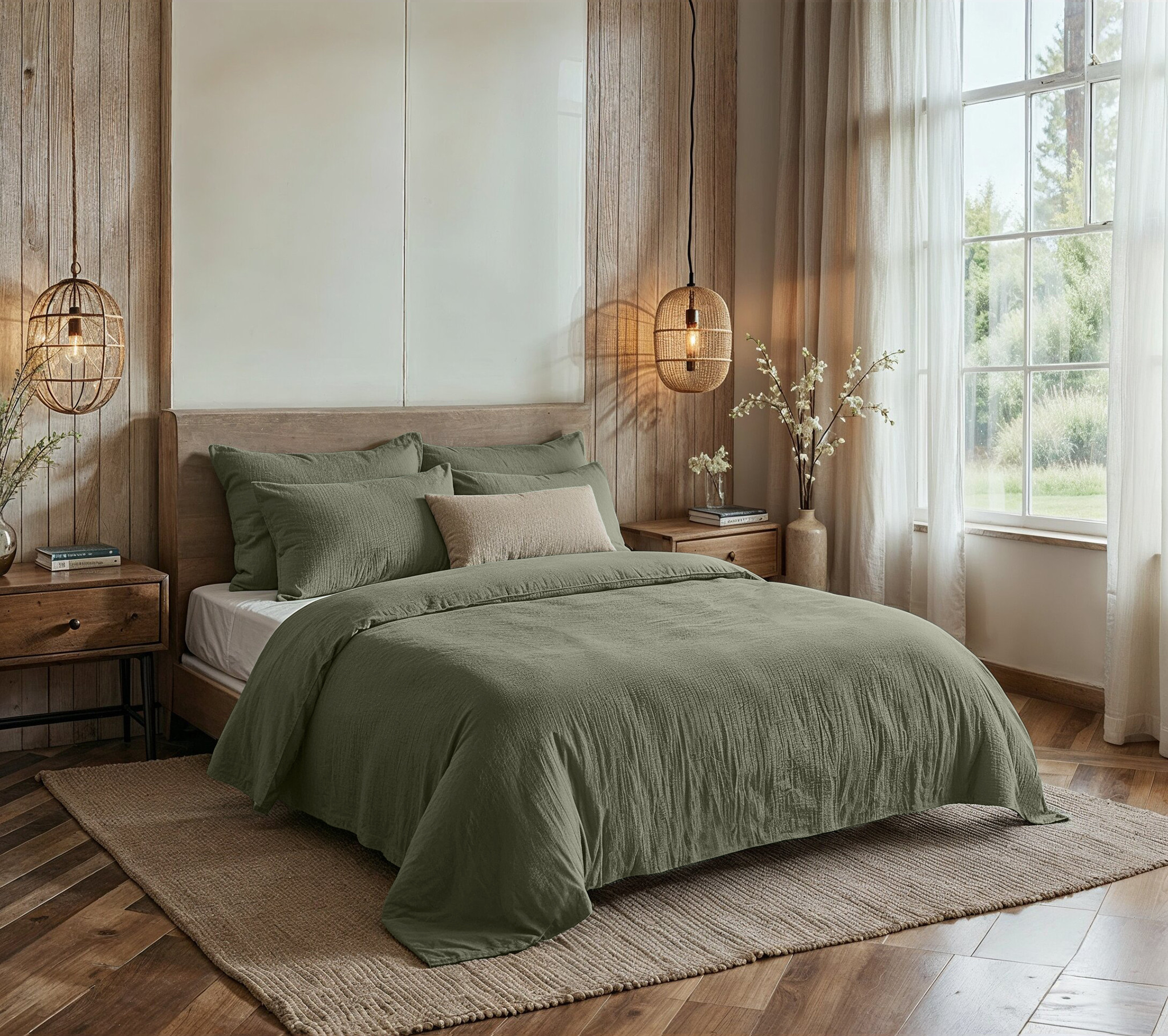 Mousseline Mossy Groen 240 x 200/220
