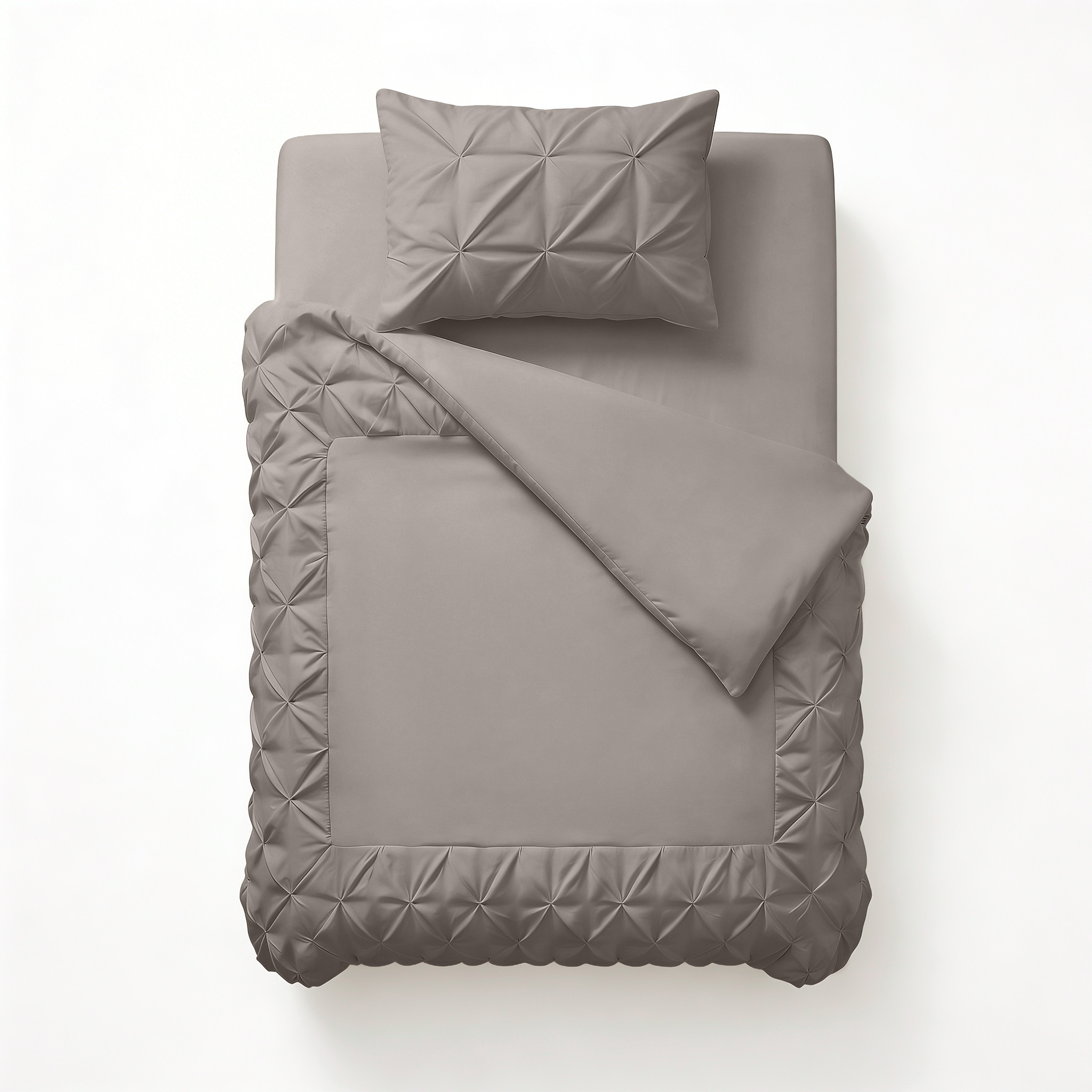 Border Pintuck Taupe/Grijs 140 x 200/220