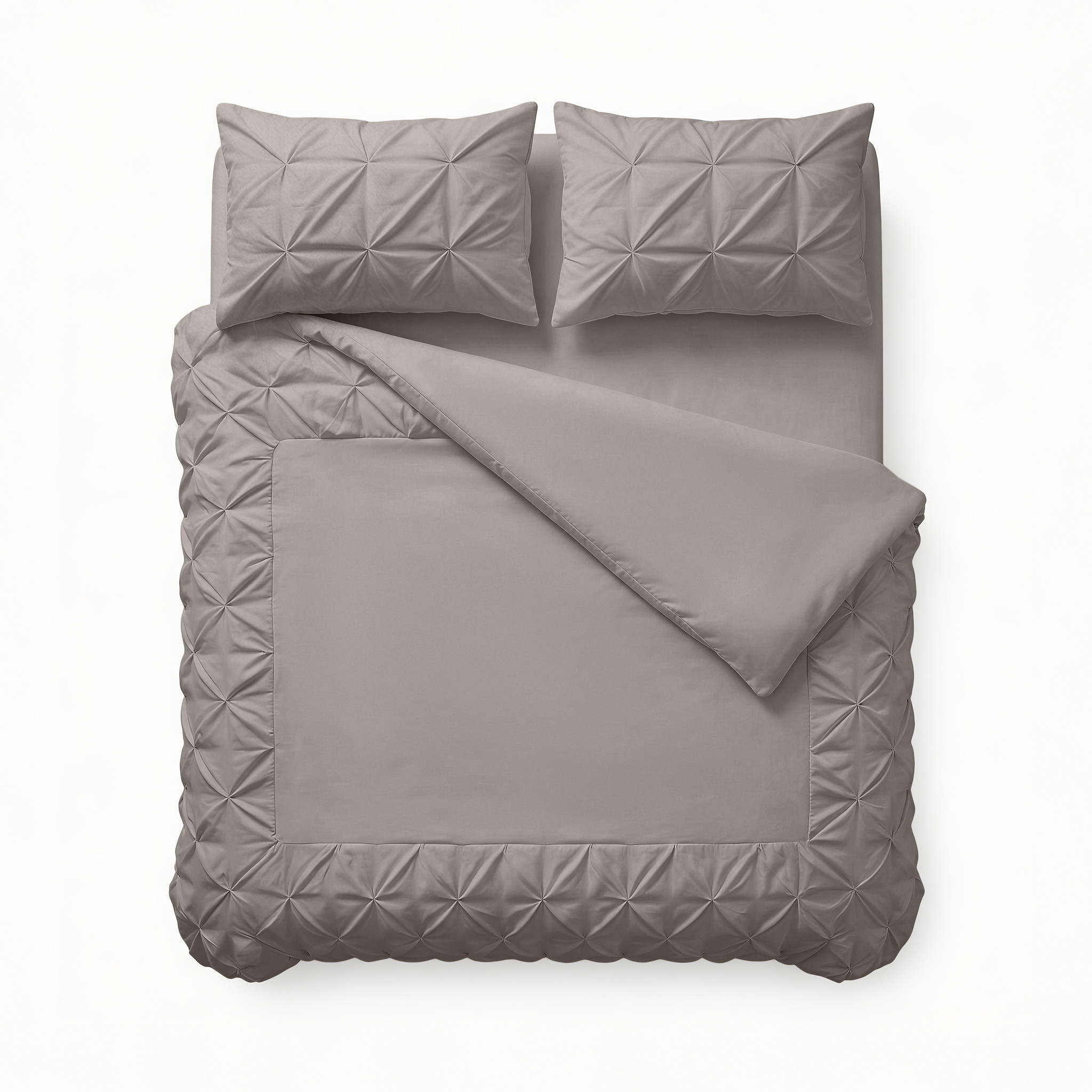 Border Pintuck Taupe/Grijs 240 x 200/220
