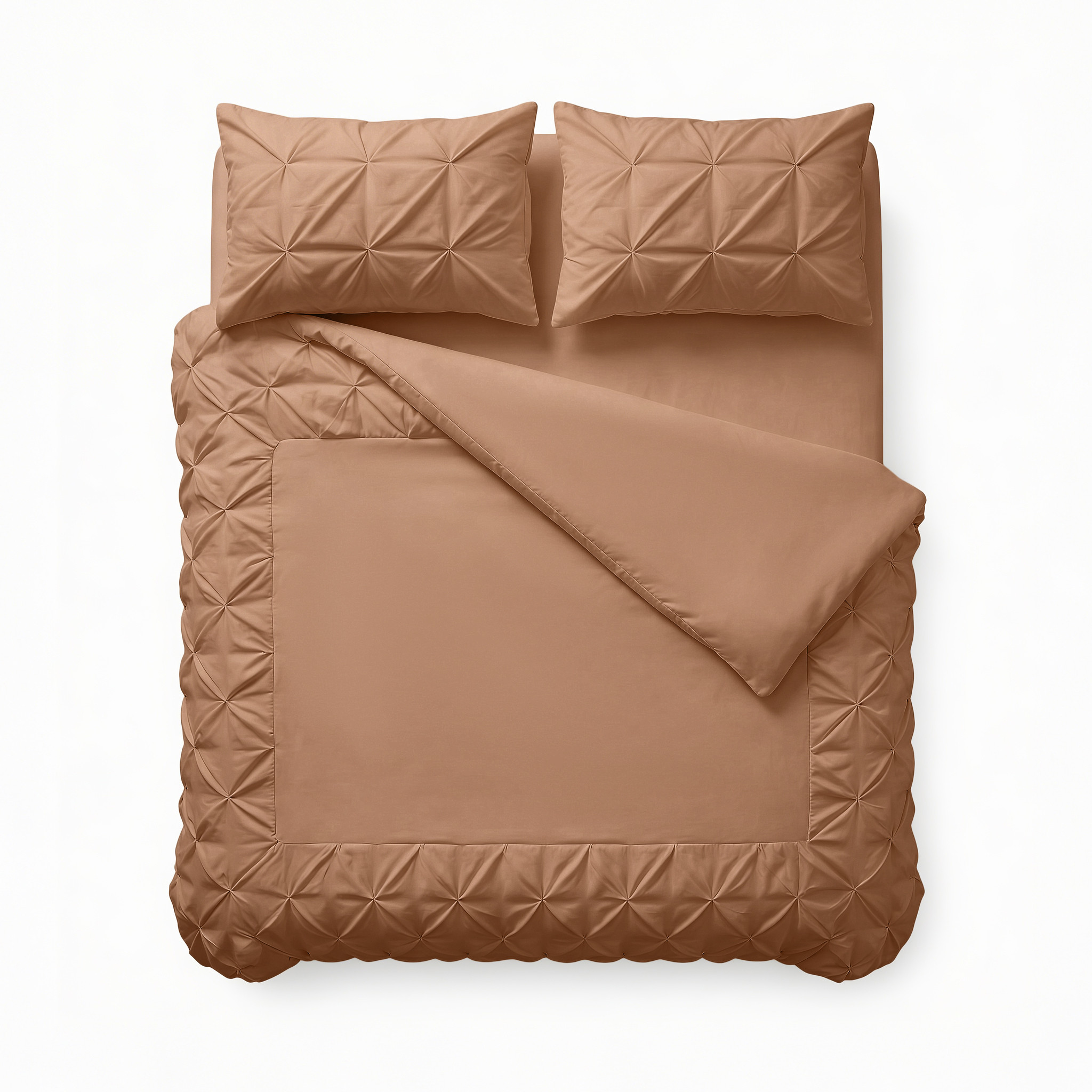 Border Pintuck Mocha Moose 200 x 200/220