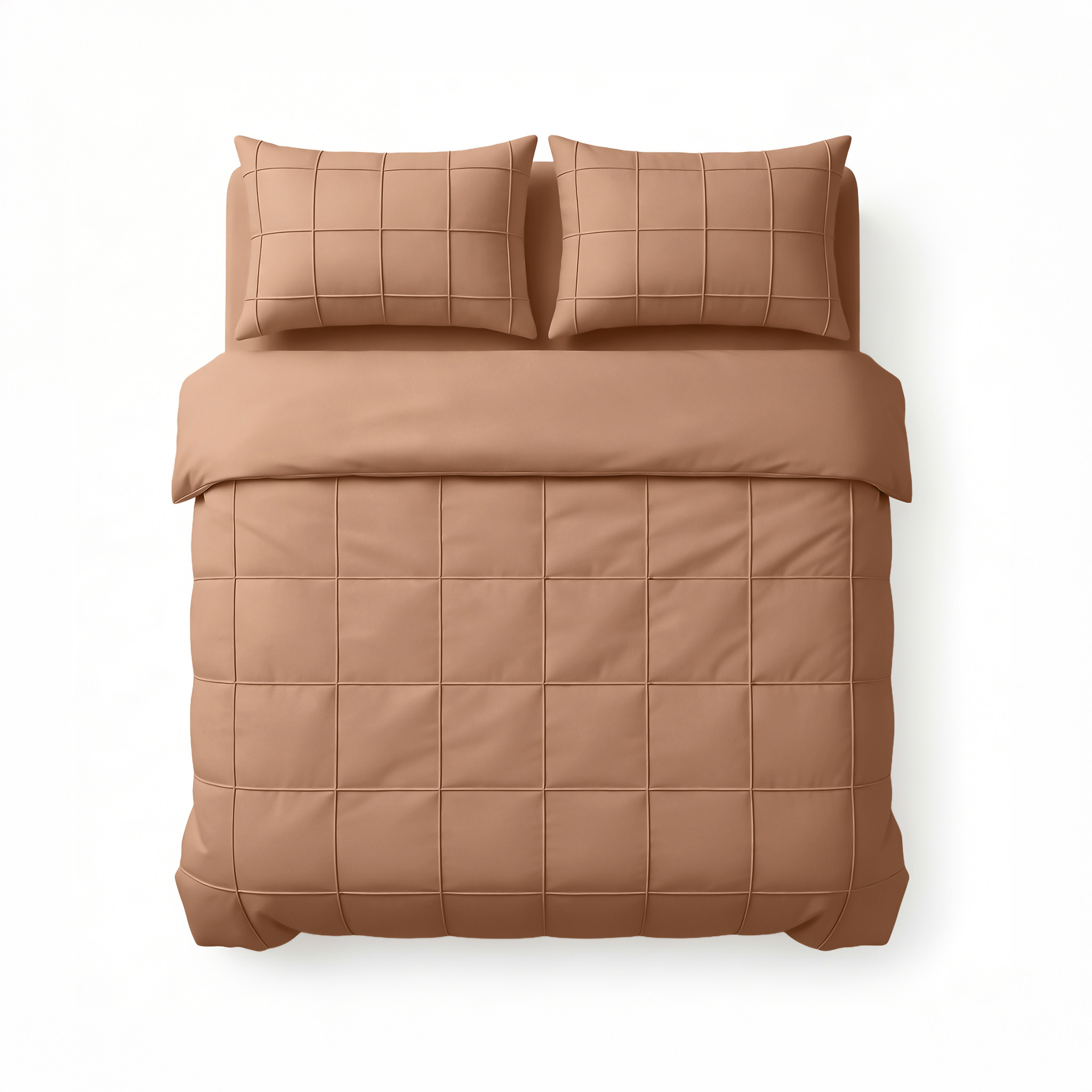 Check Pintuck Mocha Moose 240 x 200/220