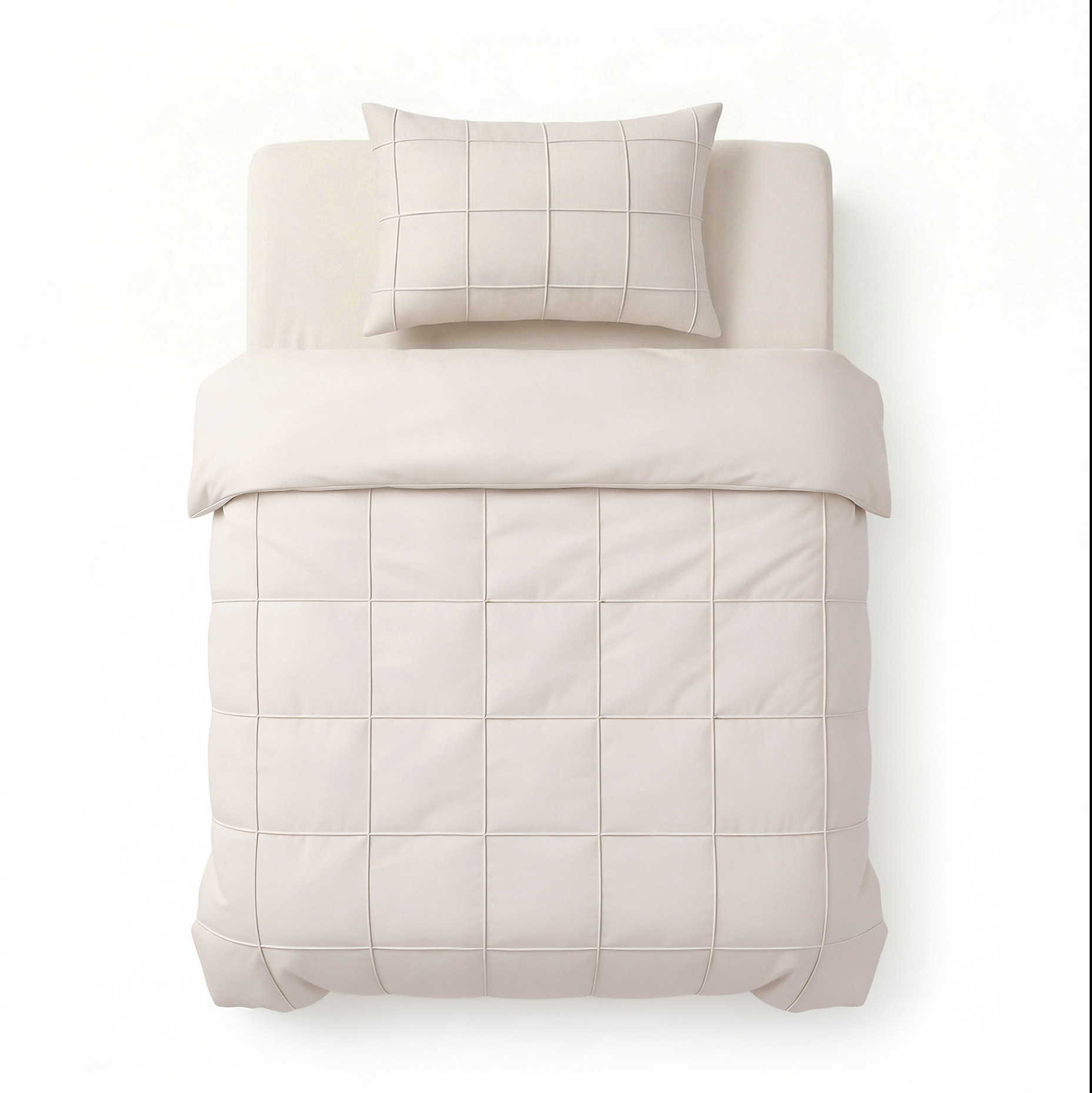 Check Pintuck Beige 140 x 200/220