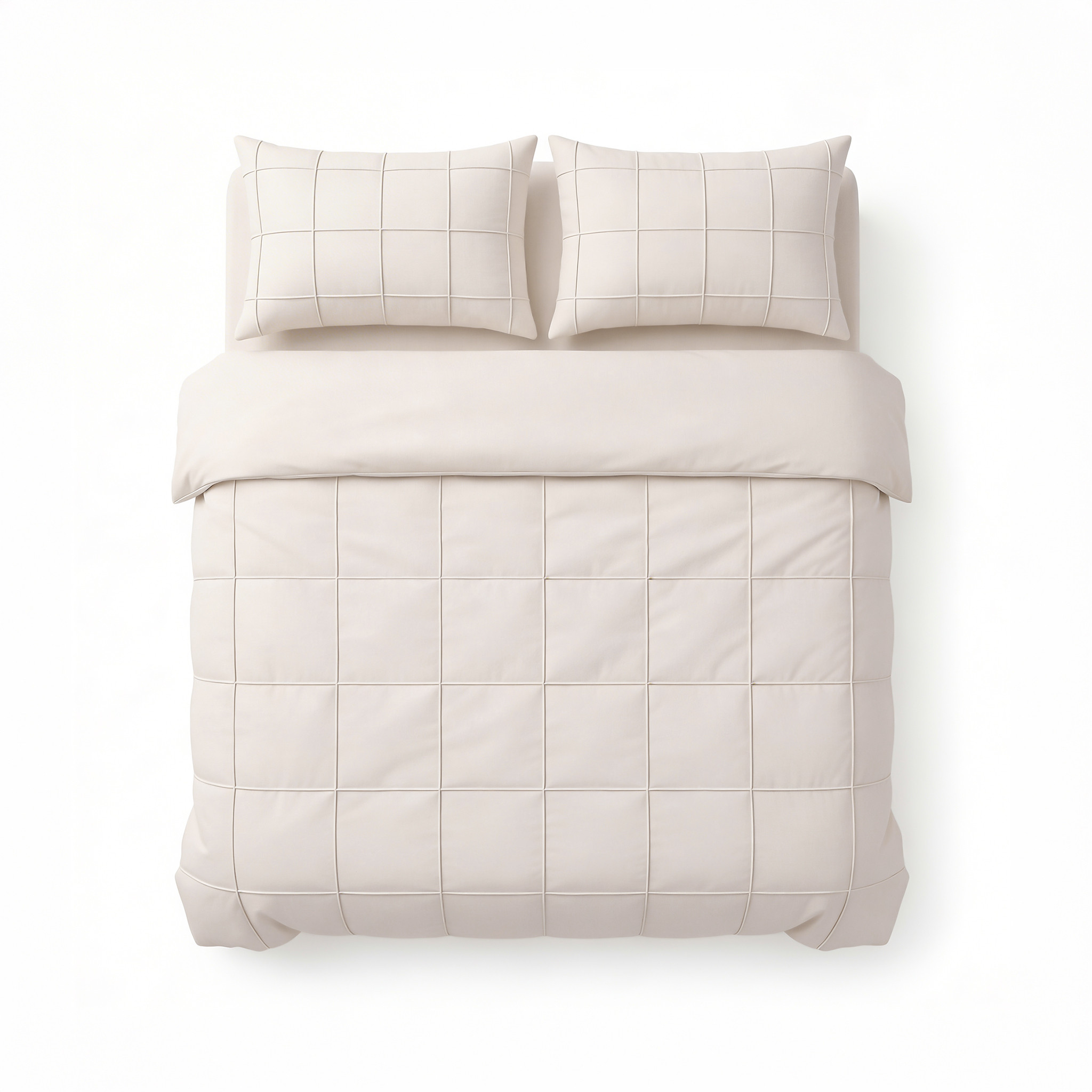 Check Pintuck Beige 200 x 200/220