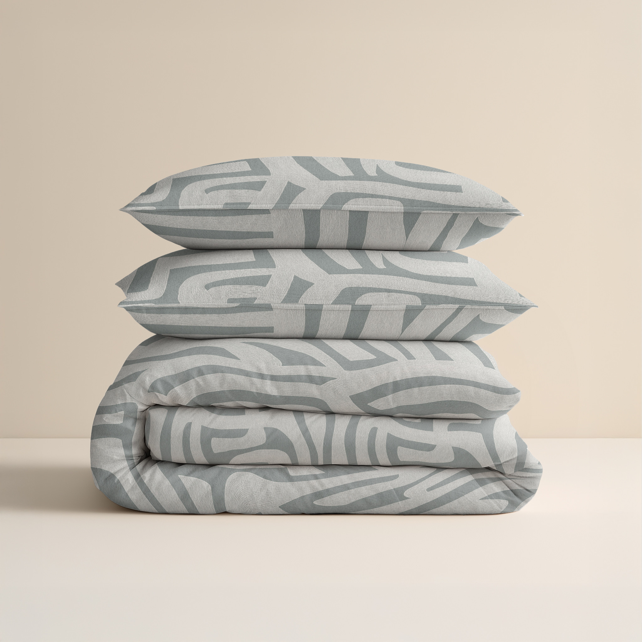 Flanel Danis Groen/Grijs 140 x 200/220