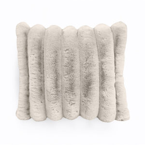Rib Rabbit Fur Sierkussen Ecru 50 x 50