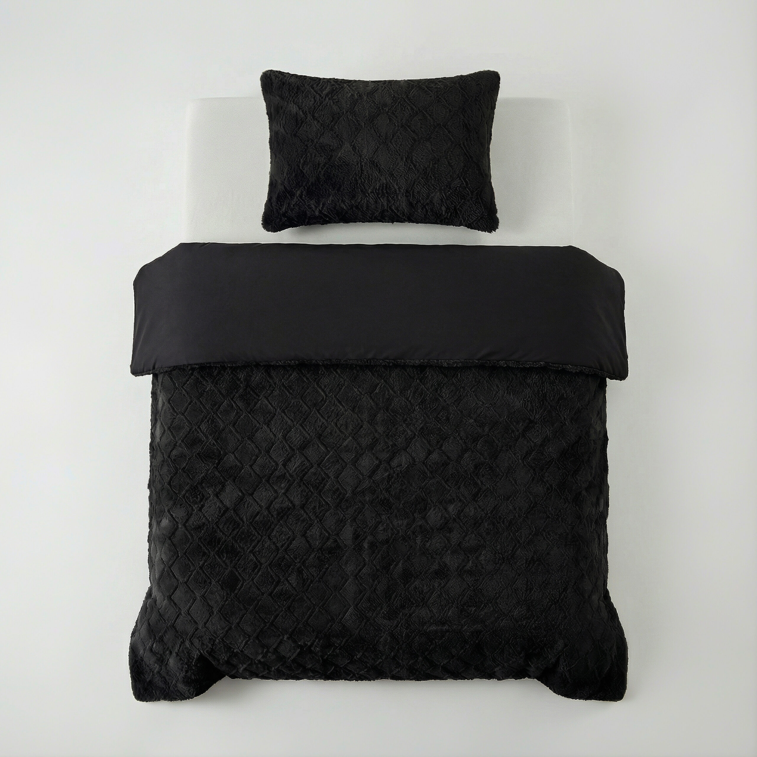 Faux Fur Syon Zwart 140 x 200/220