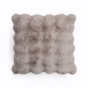 Pom Rabbit Fur sierkussen Taupe/Rose 50 x 50