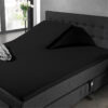 Splittopper Jersey Hoeslaken Zwart 140 x 200