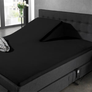 Splittopper Jersey Hoeslaken Zwart 140 x 200