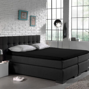 Splittopper Jersey Hoeslaken Zwart 140 x 200 afbeelding 2