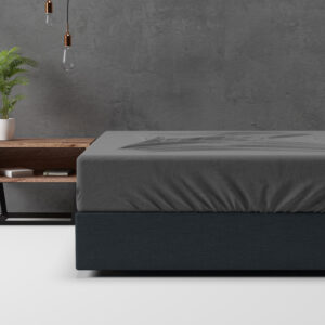 Flanel Basic Hoeslaken Antraciet 90 x 200 afbeelding 2