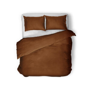 Egyptisch Katoen Uni Dekbedovertrek Bruin 200 x 200/260 afbeelding 2