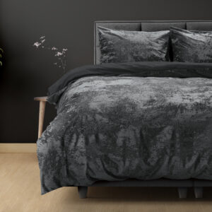 Crushed Velvet Cotton Volcanic Antraciet 140 x 220 afbeelding 2