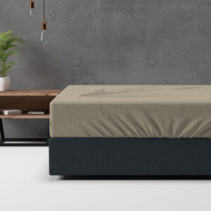 Flanel Basic Hoeslaken Taupe 180 x 200 afbeelding 2