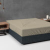 Flanel Basic Hoeslaken Taupe 180 x 200