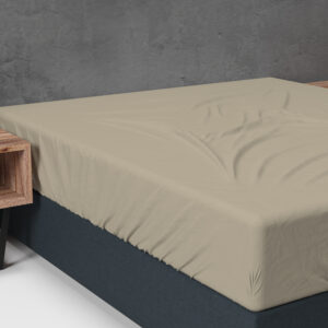 Flanel Basic Hoeslaken Taupe 180 x 200 afbeelding 3