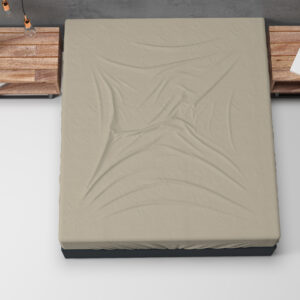 Flanel Basic Hoeslaken Taupe 180 x 200 afbeelding 4