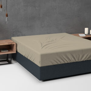 Flanel Basic Hoeslaken Taupe 180 x 200