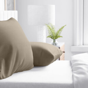 Flanel 2 in 1 Kussenslopen Taupe afbeelding 3